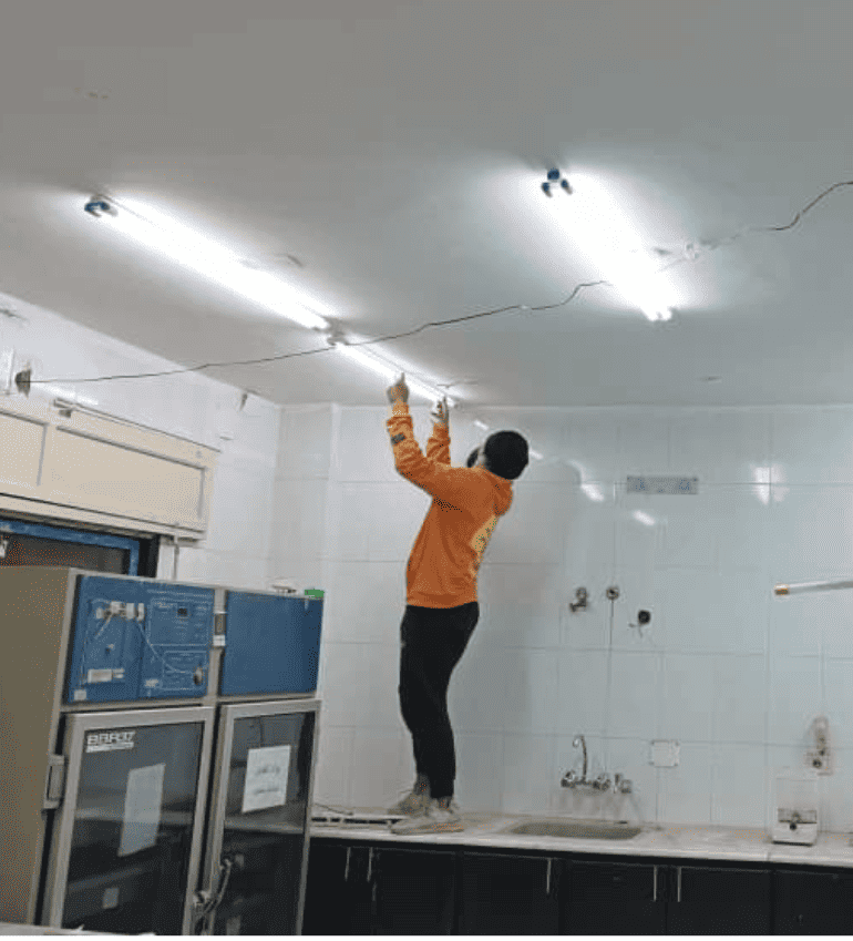 Rehabilitation and construction of a blood bank building